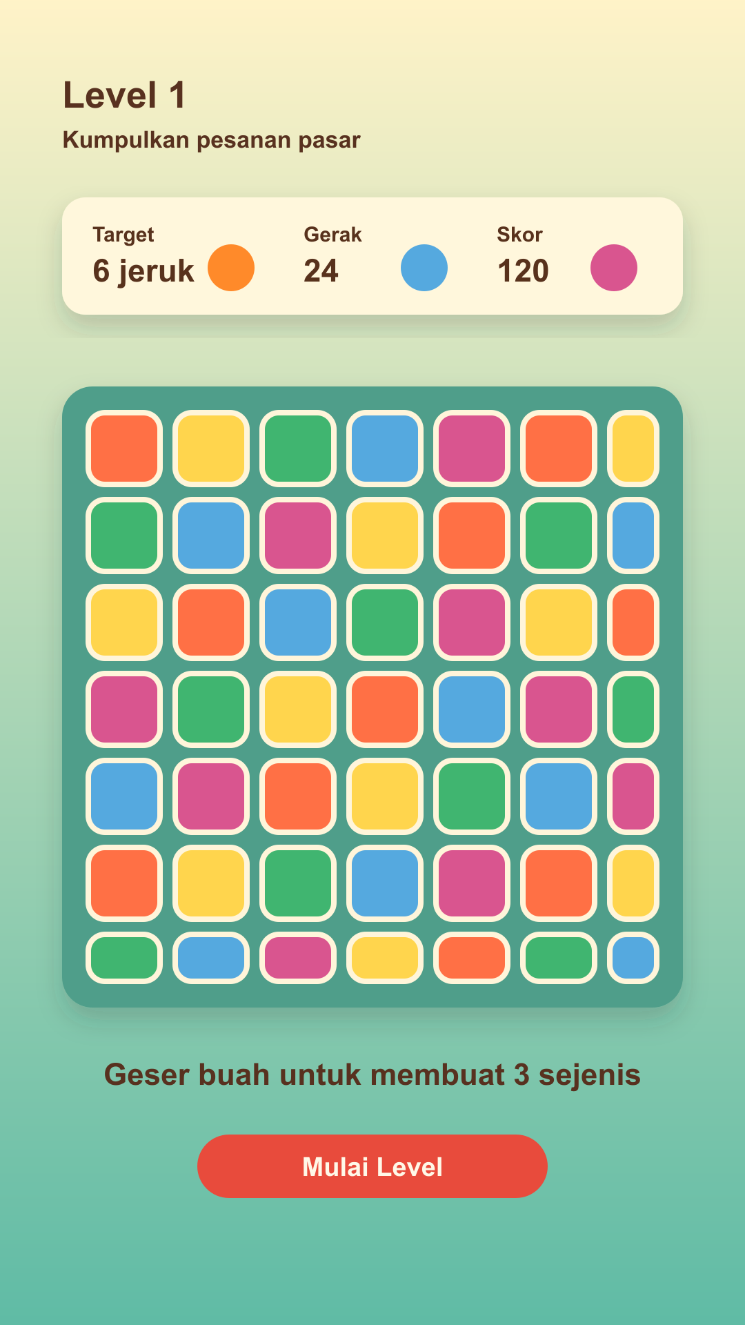 Pasar Match level screen